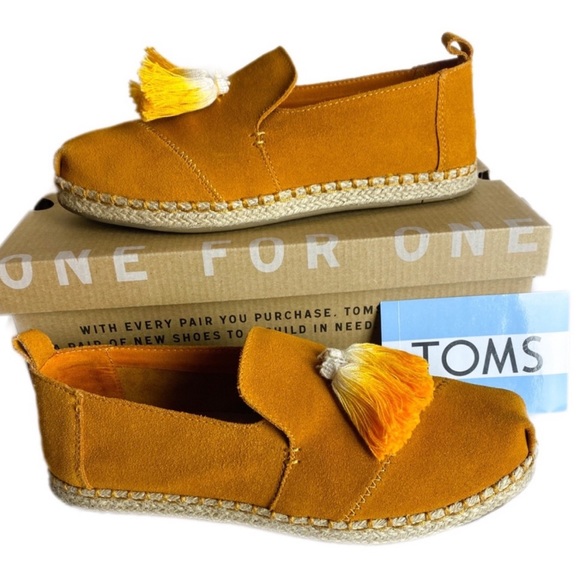 Rare TOMS Deconstructed Alpargata in Saffron Suede - Picture 1 of 6